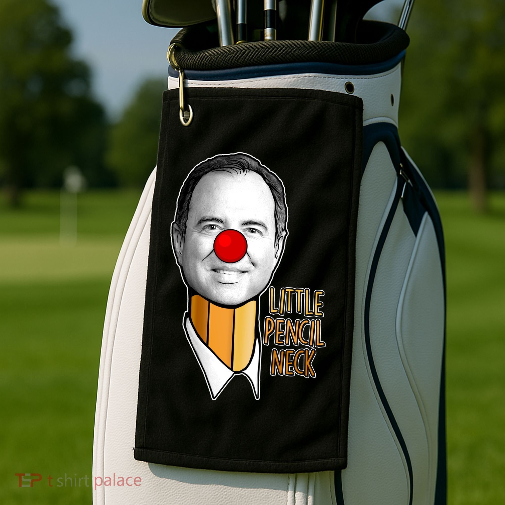 Adam Schiff Little Pencil Neck Funny Trump Golf Towel