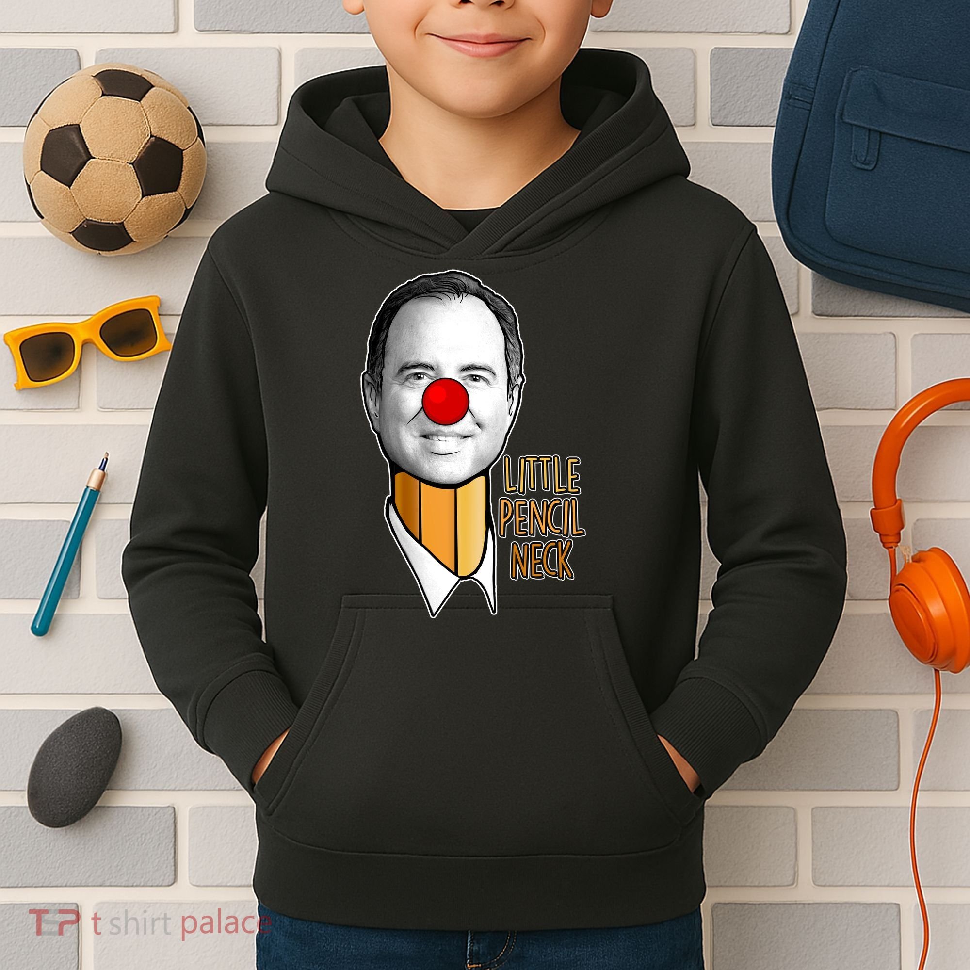 Adam Schiff Little Pencil Neck Funny Trump Kids Hoodie