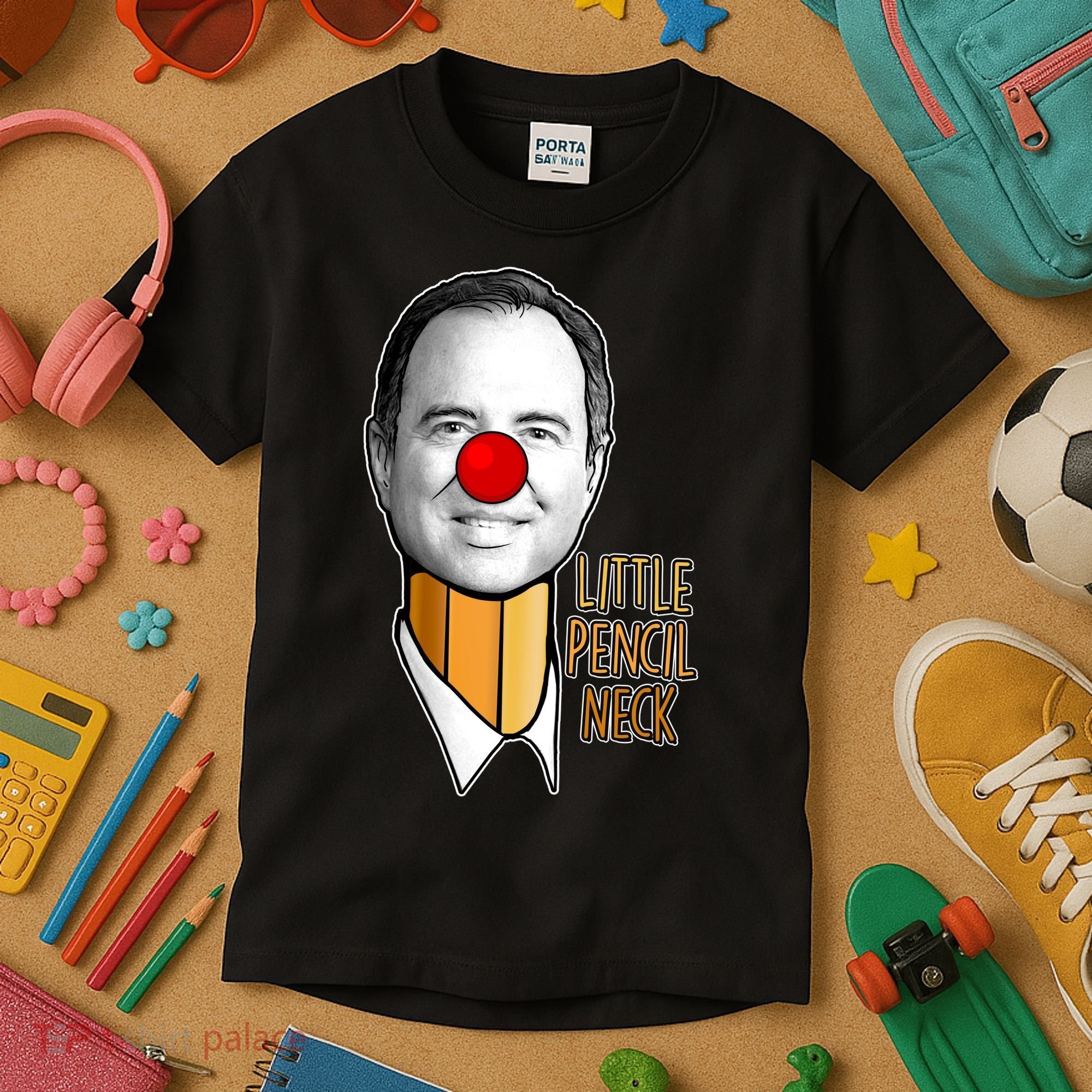 Adam Schiff Little Pencil Neck Funny Trump Kids T-Shirt