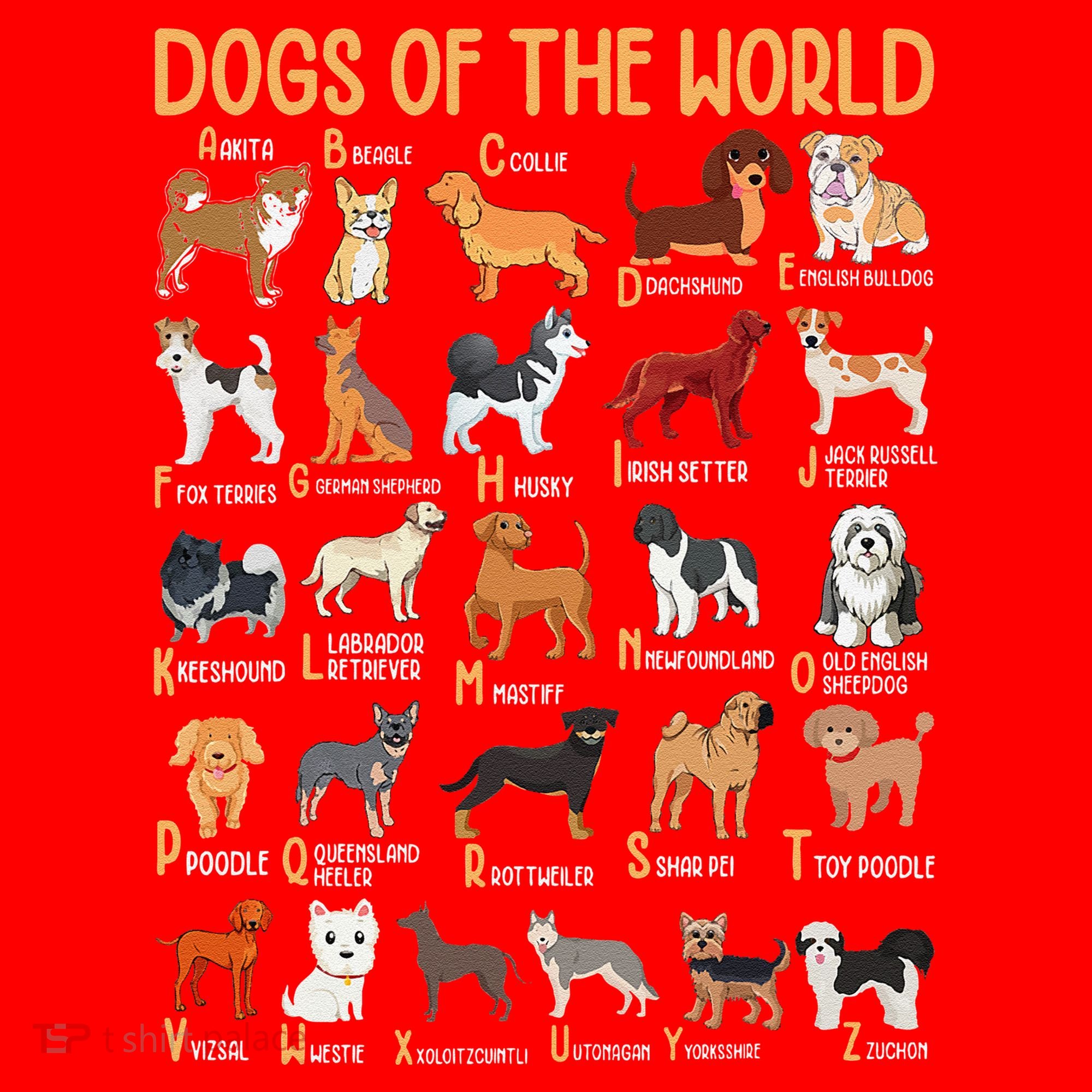 Alphabet Dog Breeds Various Kawaii Cartoon Dogs Dog Santa Hat