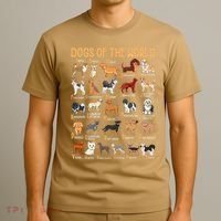 Alphabet Dog Breeds Various Kawaii Cartoon Dogs Dog T-Shirt thumb 3