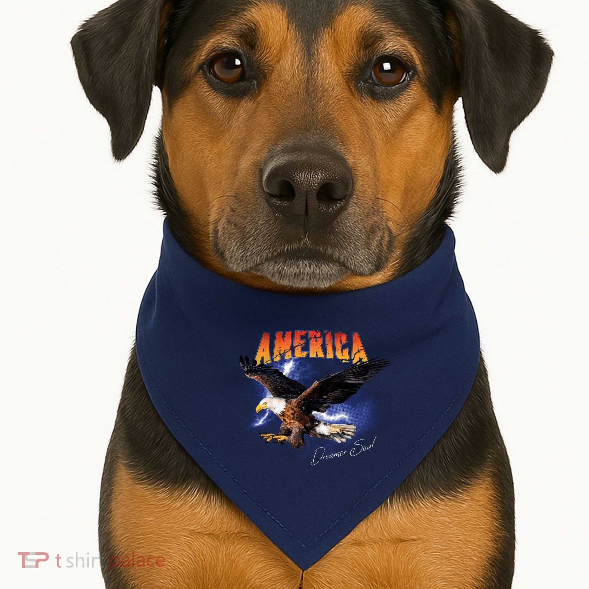 American Dreamer Bald Eagle In Action USA-Made Doggie Bandana