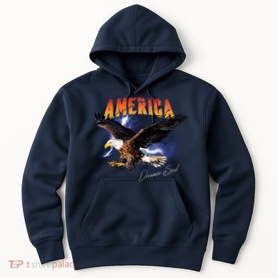 American Dreamer Bald Eagle In Action Hoodie
