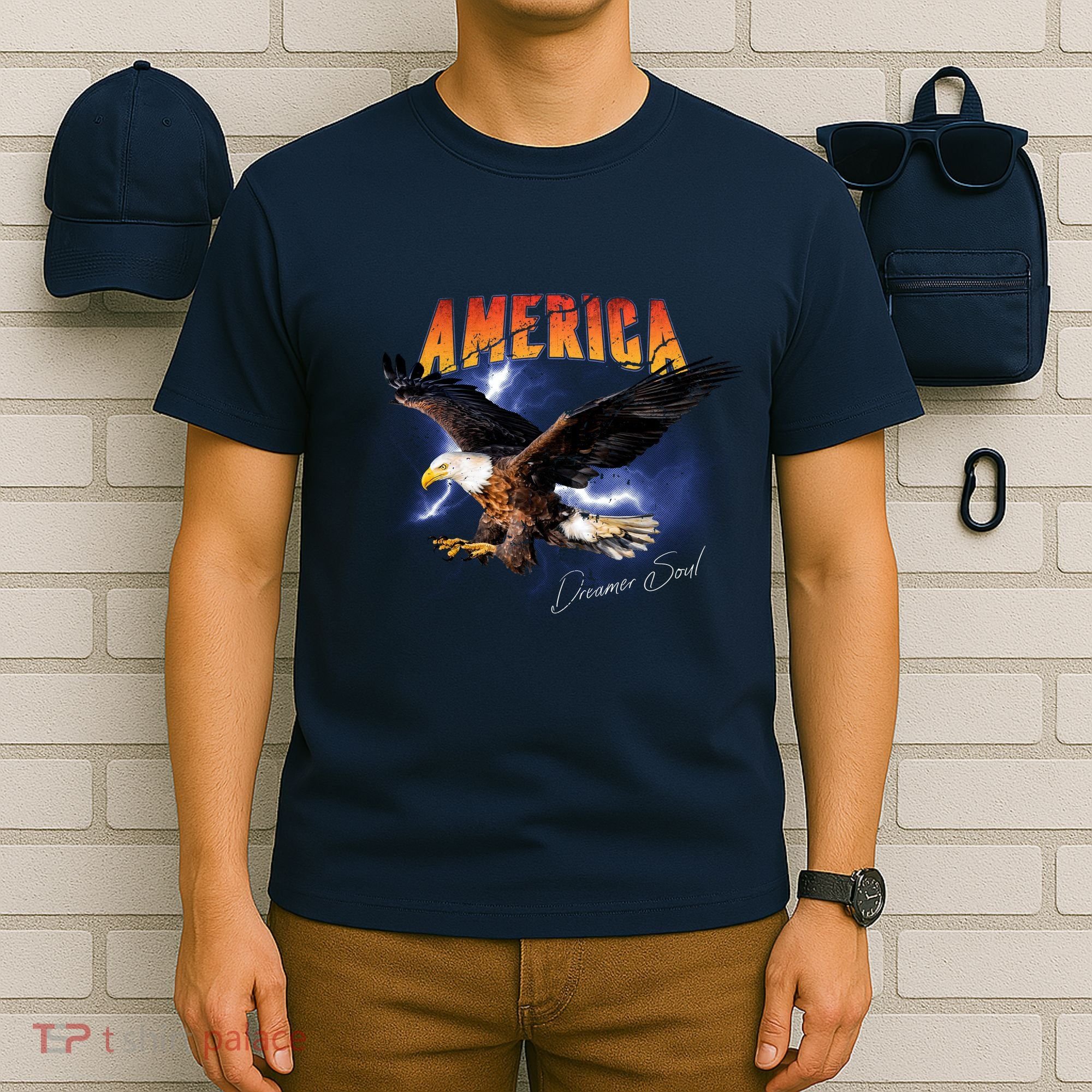 American Dreamer Bald Eagle In Action T-Shirt