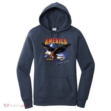 American Dreamer Bald Eagle In Action Women's Hoodie