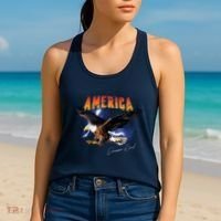 American Dreamer Bald Eagle In Action Women's Tank Top thumb 2