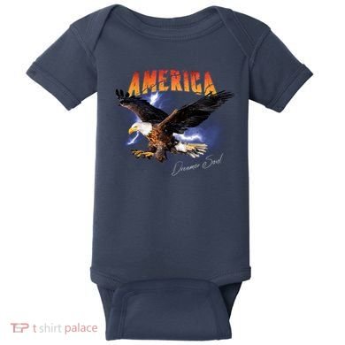 American Dreamer Bald Eagle In Action Baby Bodysuit