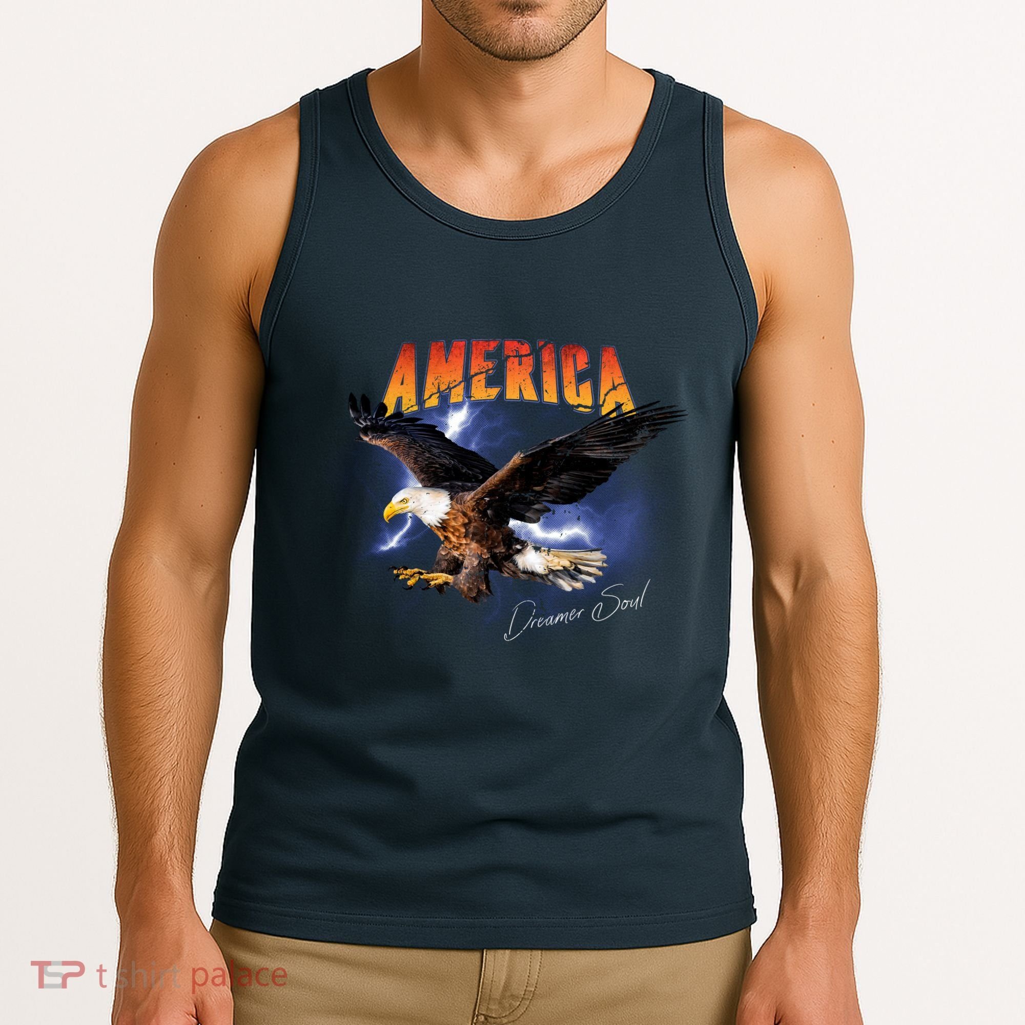American Dreamer Bald Eagle In Action Tank Top