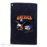 American Dreamer Bald Eagle In Action Golf Towel thumb 0