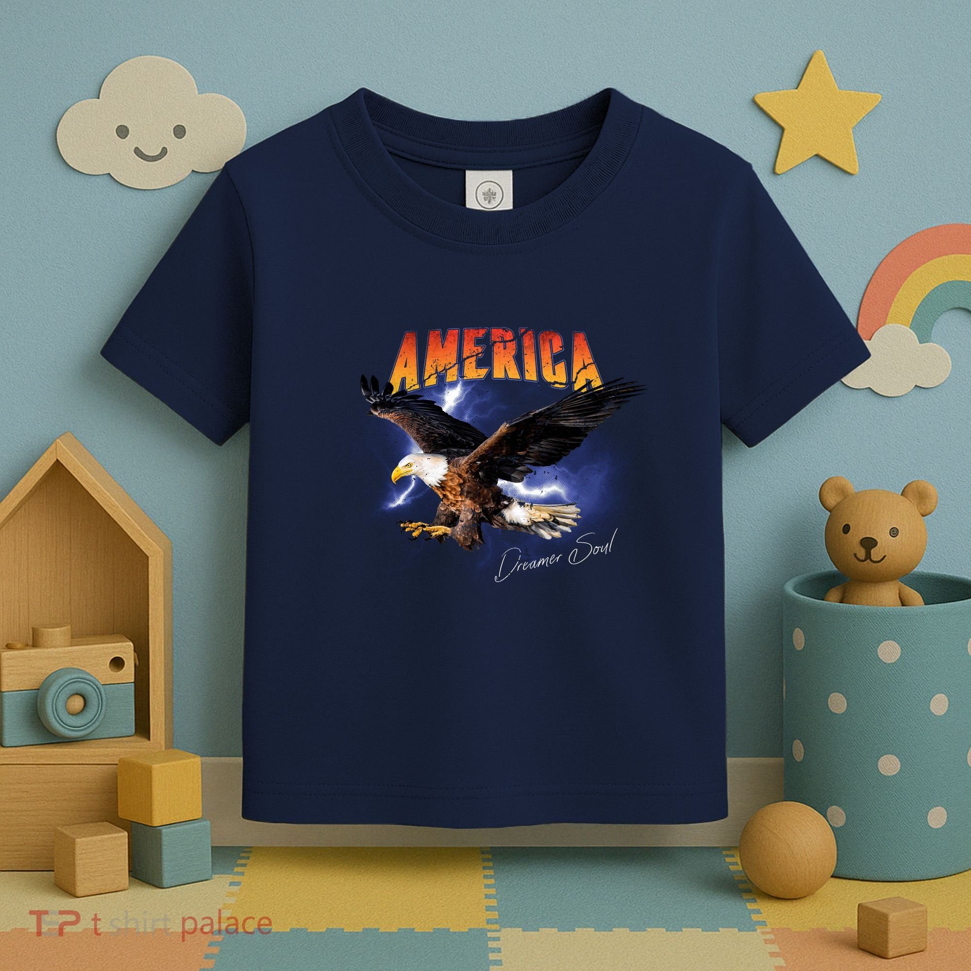American Dreamer Bald Eagle In Action Toddler T-Shirt