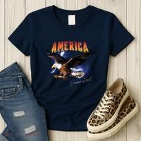 American Dreamer Bald Eagle In Action Women's T-Shirt thumb 3