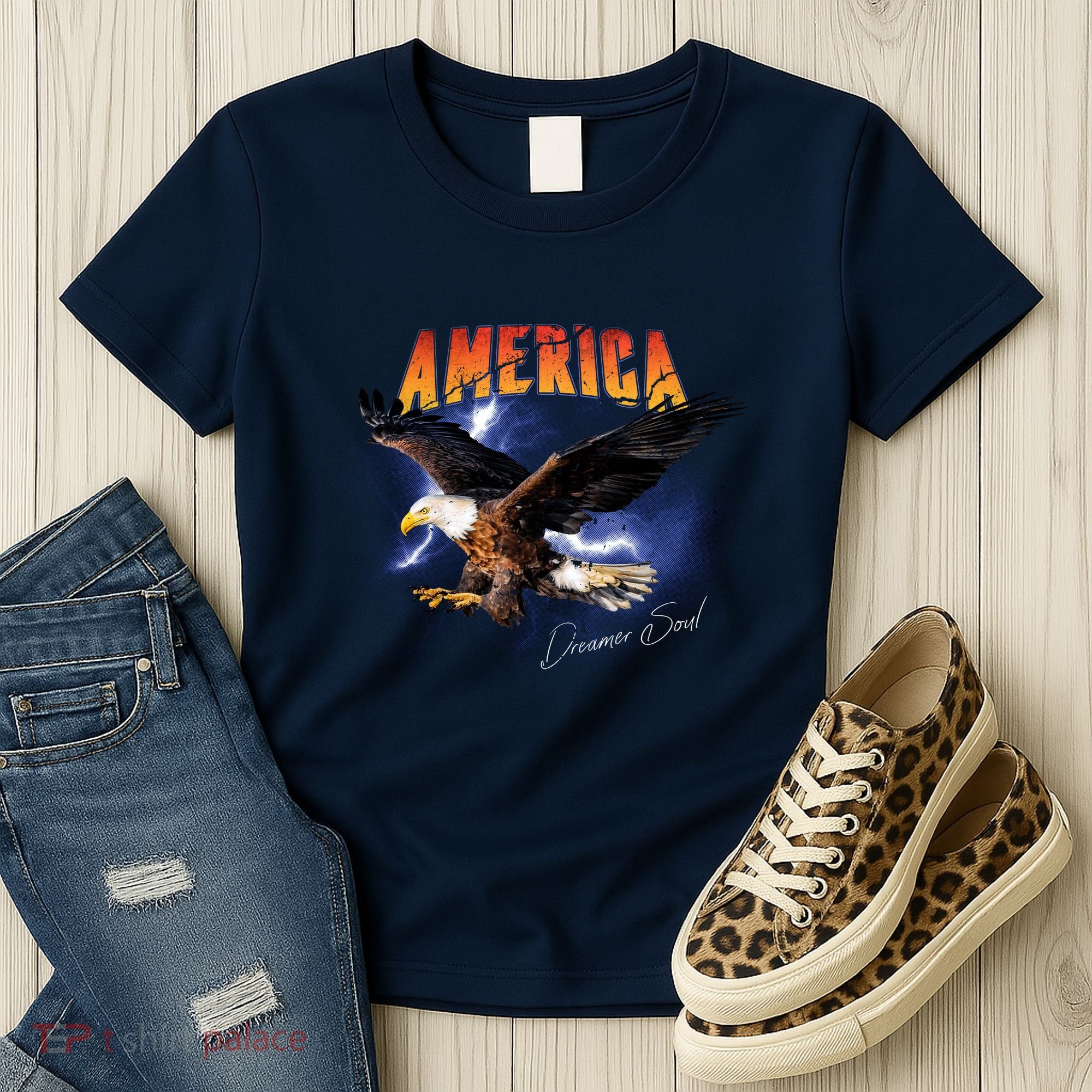 American Dreamer Bald Eagle In Action Women's T-Shirt