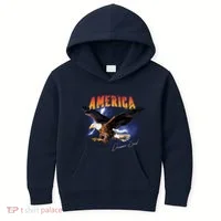 American Dreamer Bald Eagle In Action Kids Hoodie thumb 0