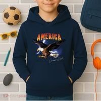 American Dreamer Bald Eagle In Action Kids Hoodie thumb 2