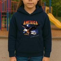 American Dreamer Bald Eagle In Action Kids Hoodie thumb 3