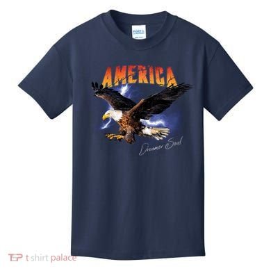 American Dreamer Bald Eagle In Action Kids T-Shirt
