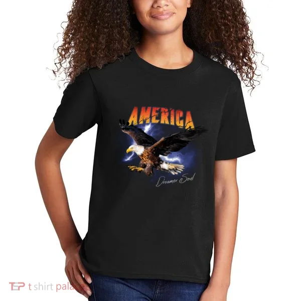 American Dreamer Bald Eagle In Action Kids T-Shirt