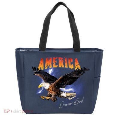 American Dreamer Bald Eagle In Action Tote Bag