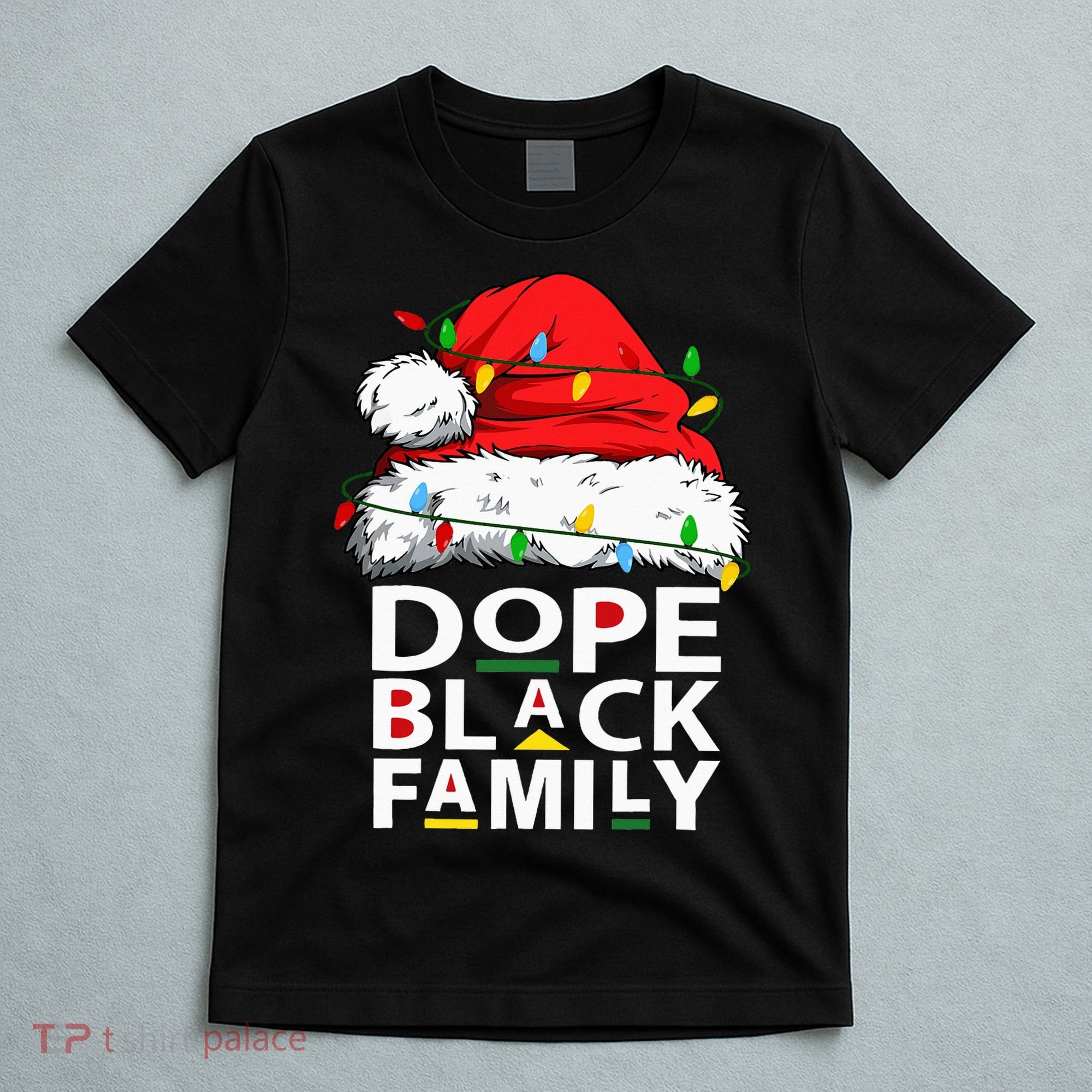 African Dope Black Family Afro Team Santa Matching Christmas T-Shirt