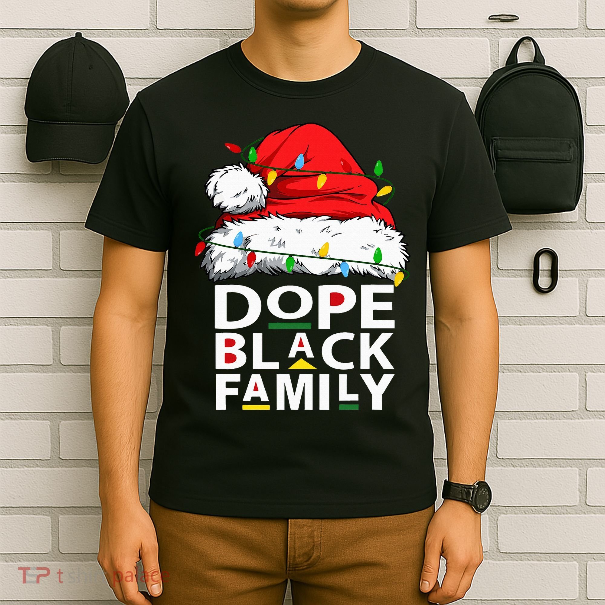 African Dope Black Family Afro Team Santa Matching Christmas T-Shirt