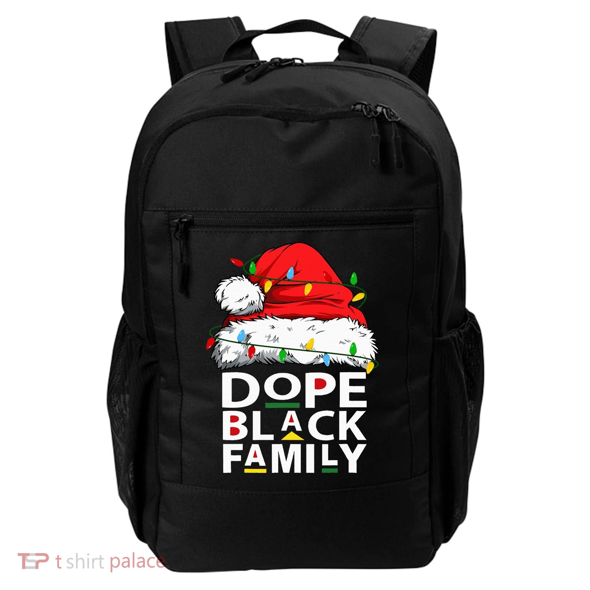 African Dope Black Family Afro Team Santa Matching Christmas Backpack
