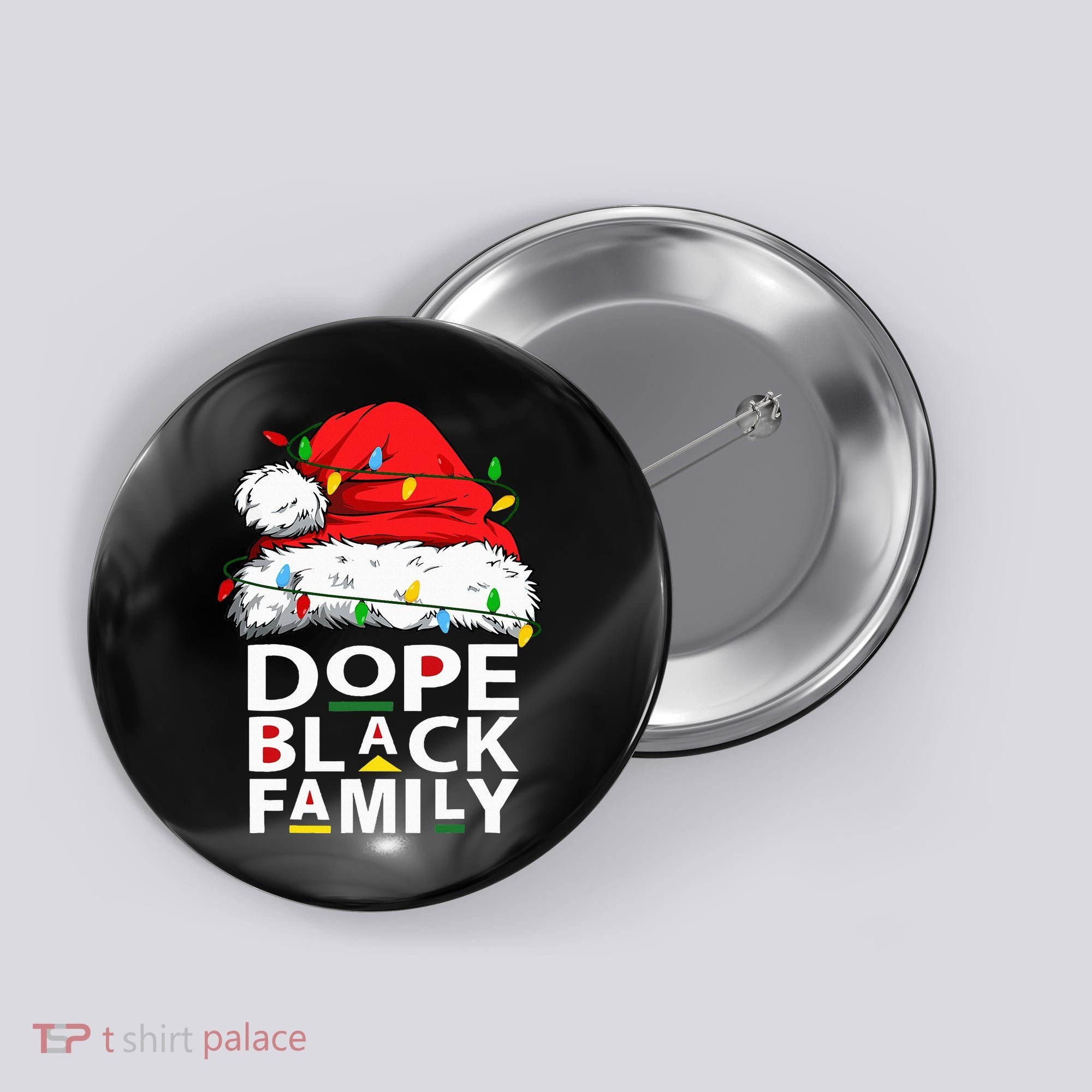 African Dope Black Family Afro Team Santa Matching Christmas Button