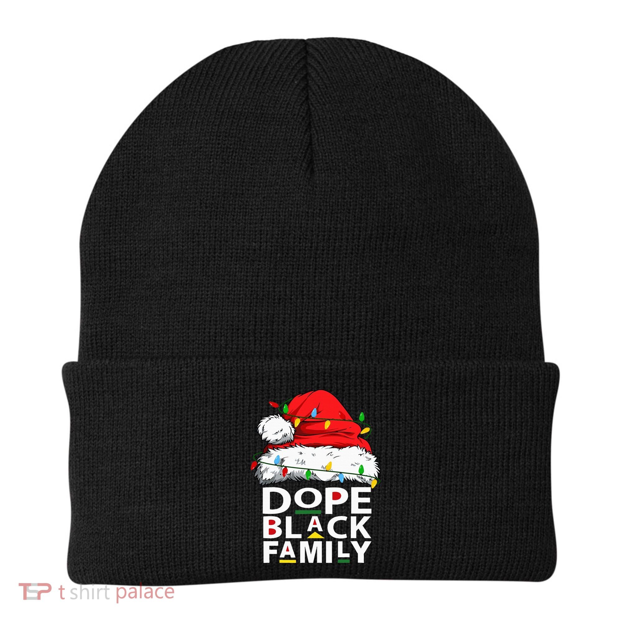 African Dope Black Family Afro Team Santa Matching Christmas Beanie
