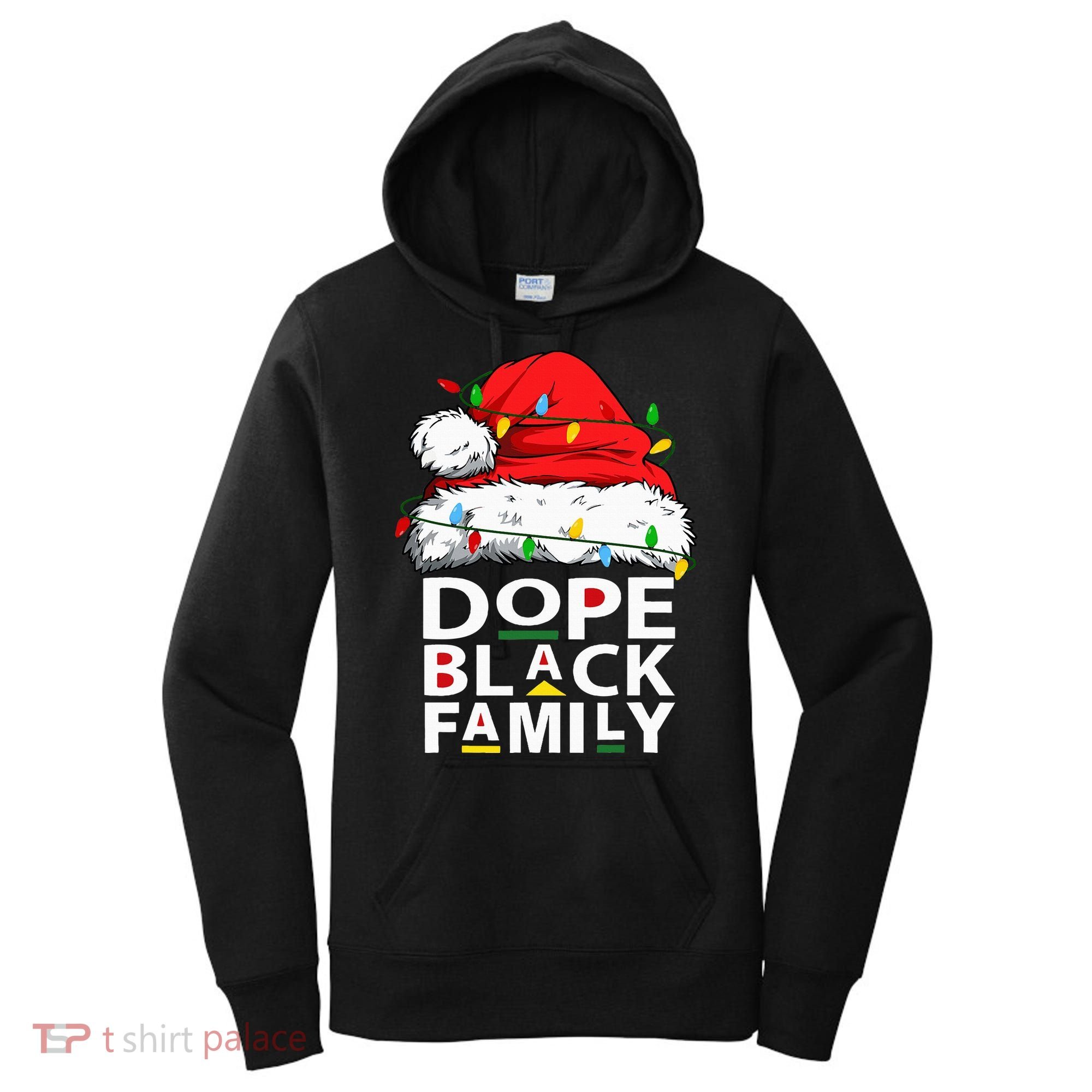 African Dope Black Family Afro Team Santa Matching Christmas Women's Hoodie