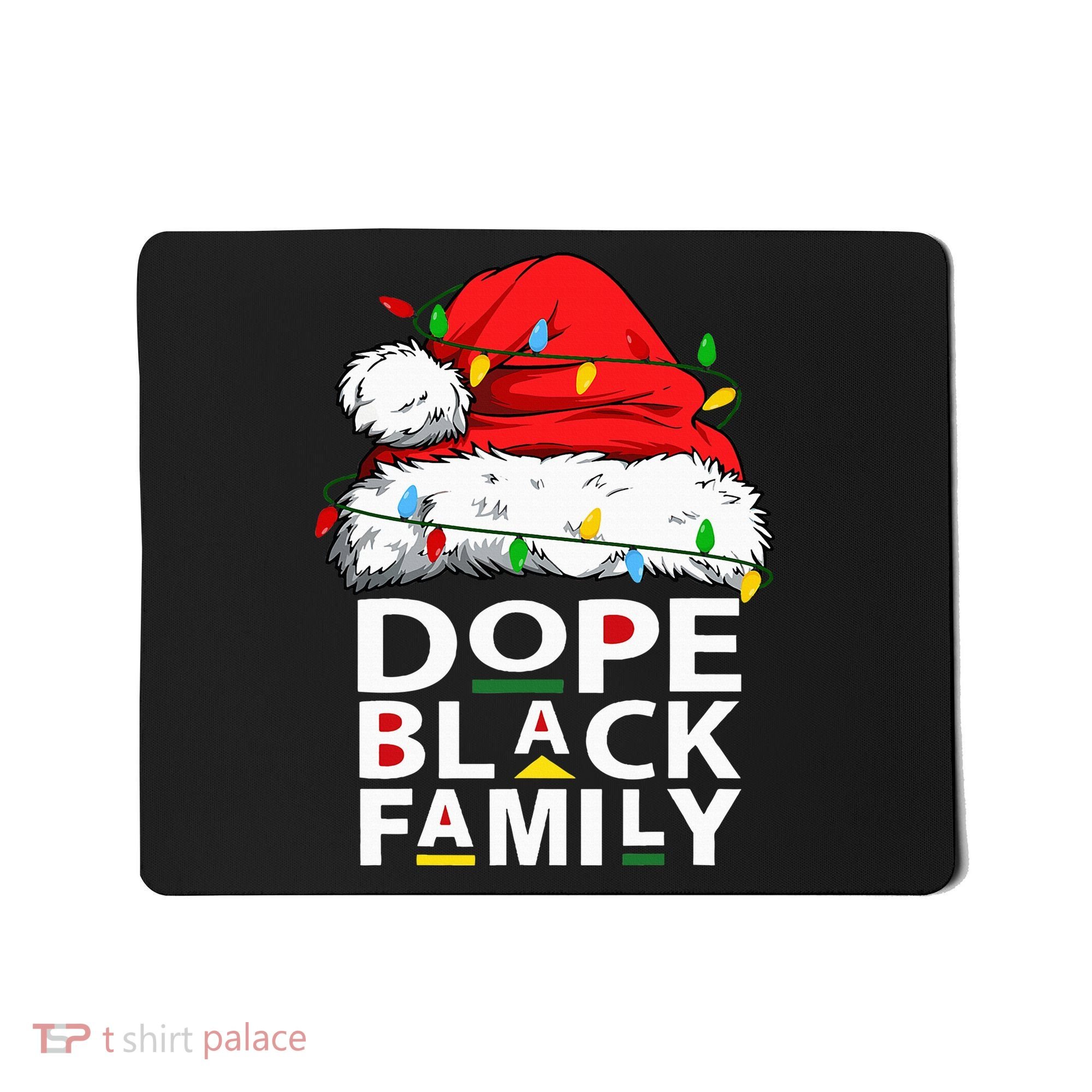 African Dope Black Family Afro Team Santa Matching Christmas Mousepad