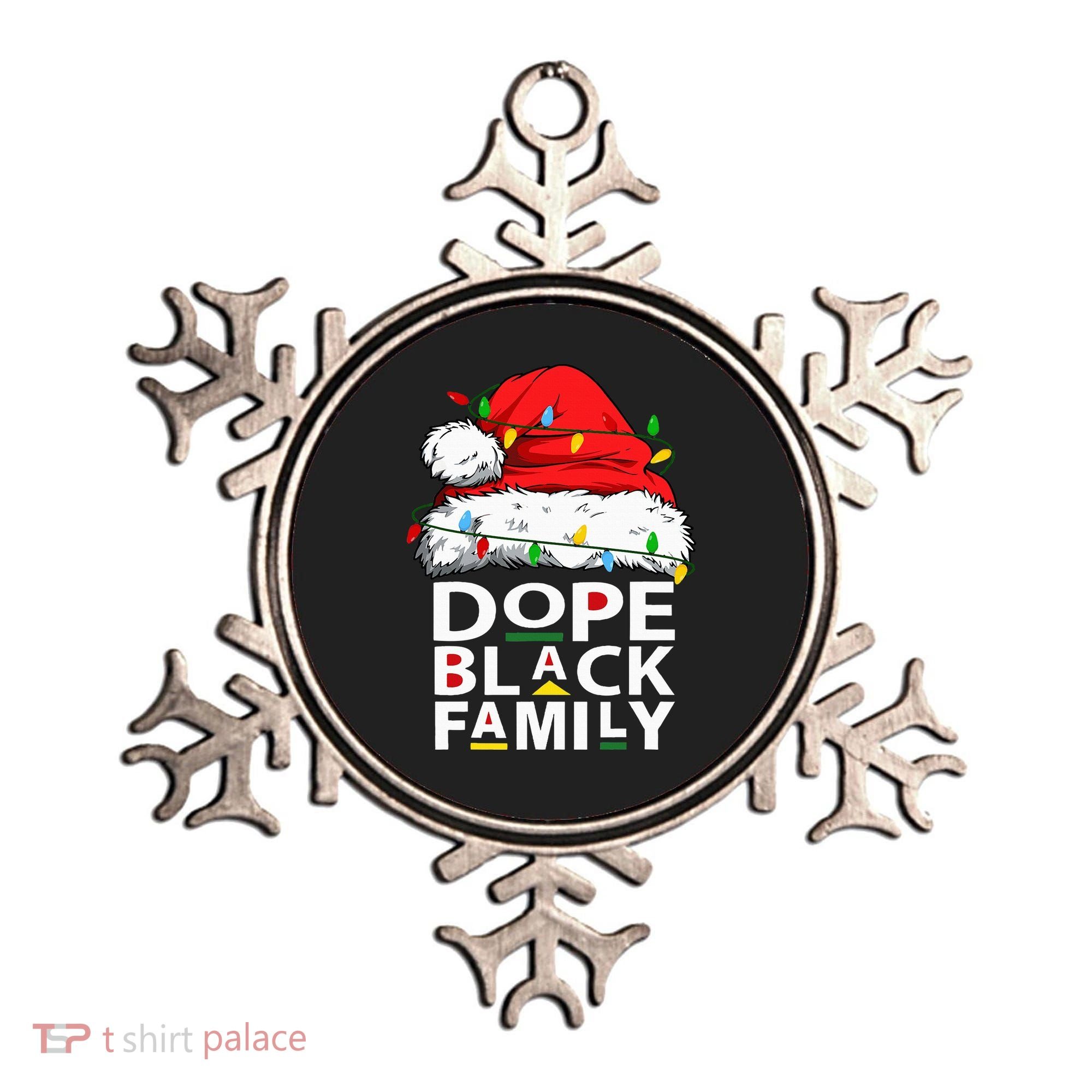 African Dope Black Family Afro Team Santa Matching Christmas Ornament