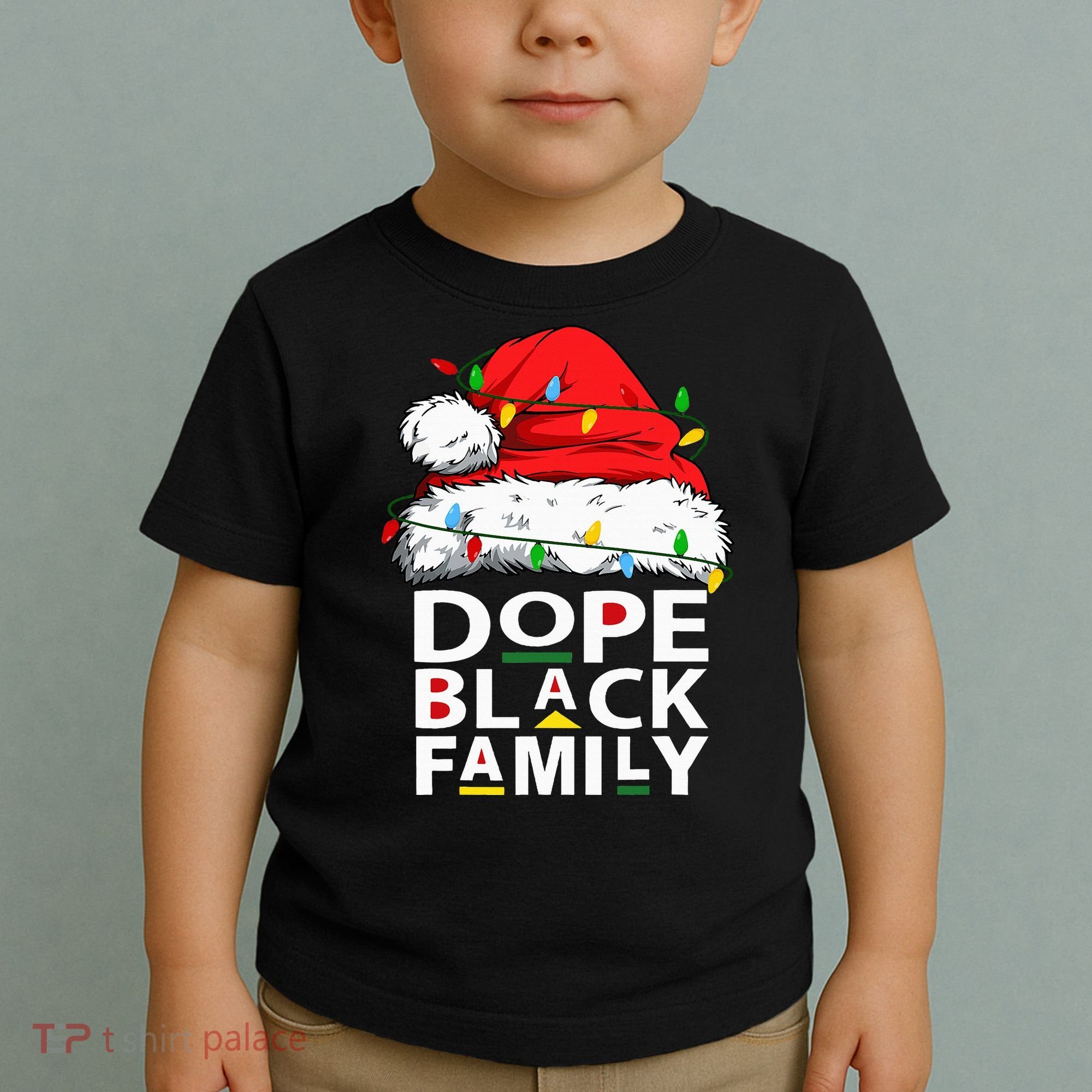 African Dope Black Family Afro Team Santa Matching Christmas Toddler T-Shirt