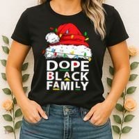 African Dope Black Family Afro Team Santa Matching Christmas Women's T-Shirt thumb 2