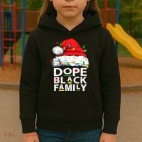 African Dope Black Family Afro Team Santa Matching Christmas Kids Hoodie thumb 3