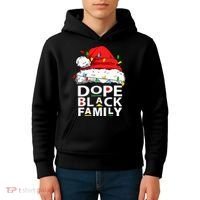 African Dope Black Family Afro Team Santa Matching Christmas Kids Hoodie thumb 4