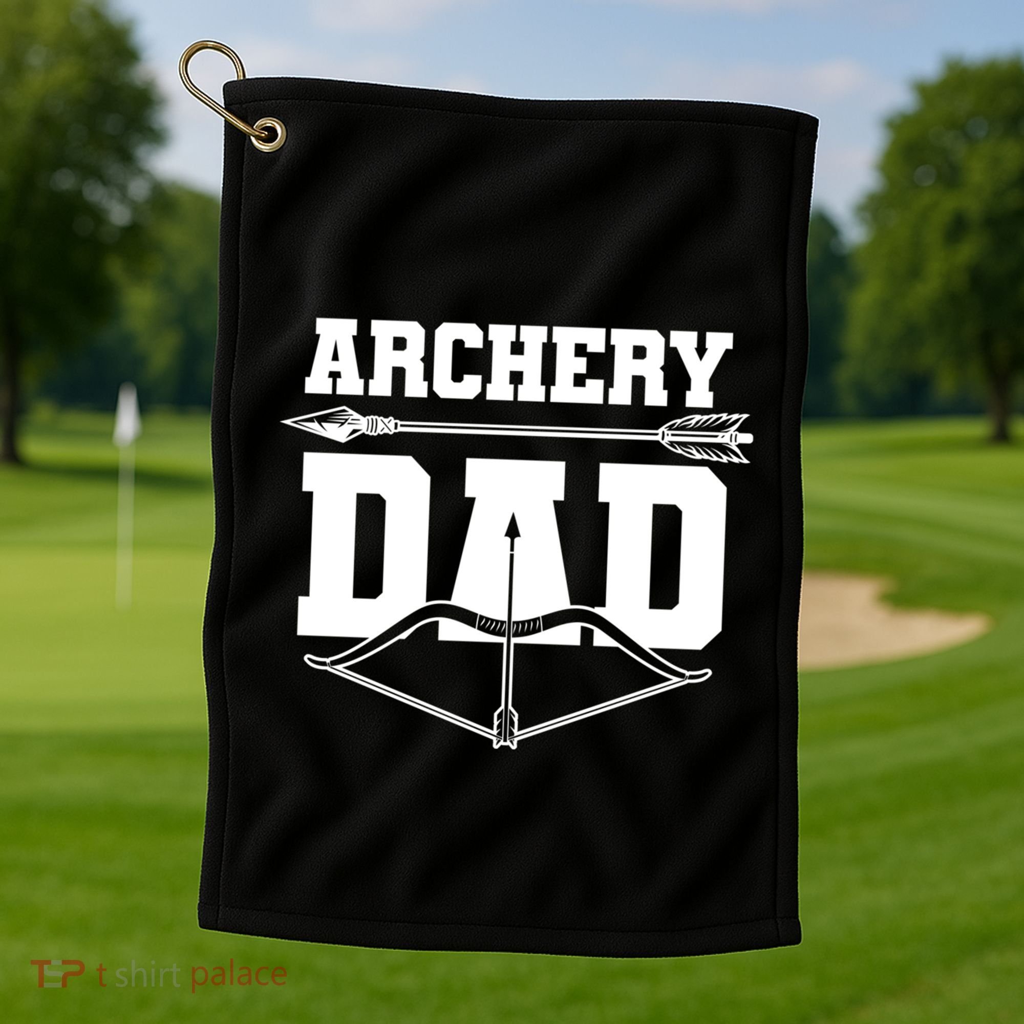 Archery Dad Bow And Arrow Father's Day Archer Great Gift Golf Towel