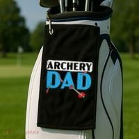 Archery Dad Bow Arrow Shooting Sport Archer Fathers Day Gift Golf Towel thumb 2