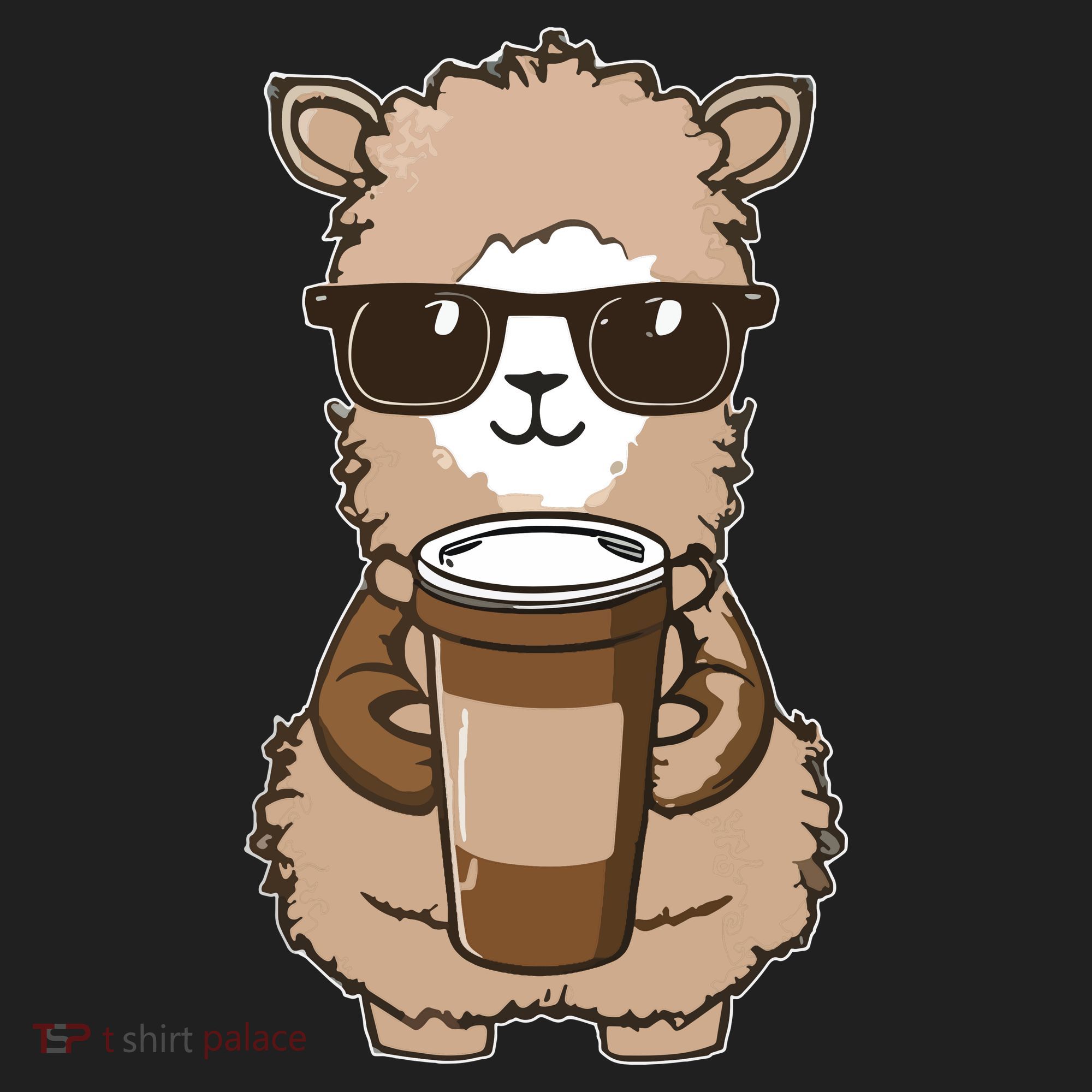 Alpaca Drinking Coffee Funny Llama And Coffee Lover Women's Sweatshirt