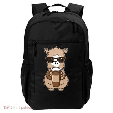 Alpaca Drinking Coffee Funny Llama And Coffee Lover Backpack