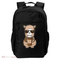 Alpaca Drinking Coffee Funny Llama And Coffee Lover Backpack thumb 0