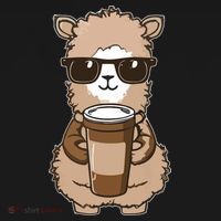 Alpaca Drinking Coffee Funny Llama And Coffee Lover Backpack thumb 2