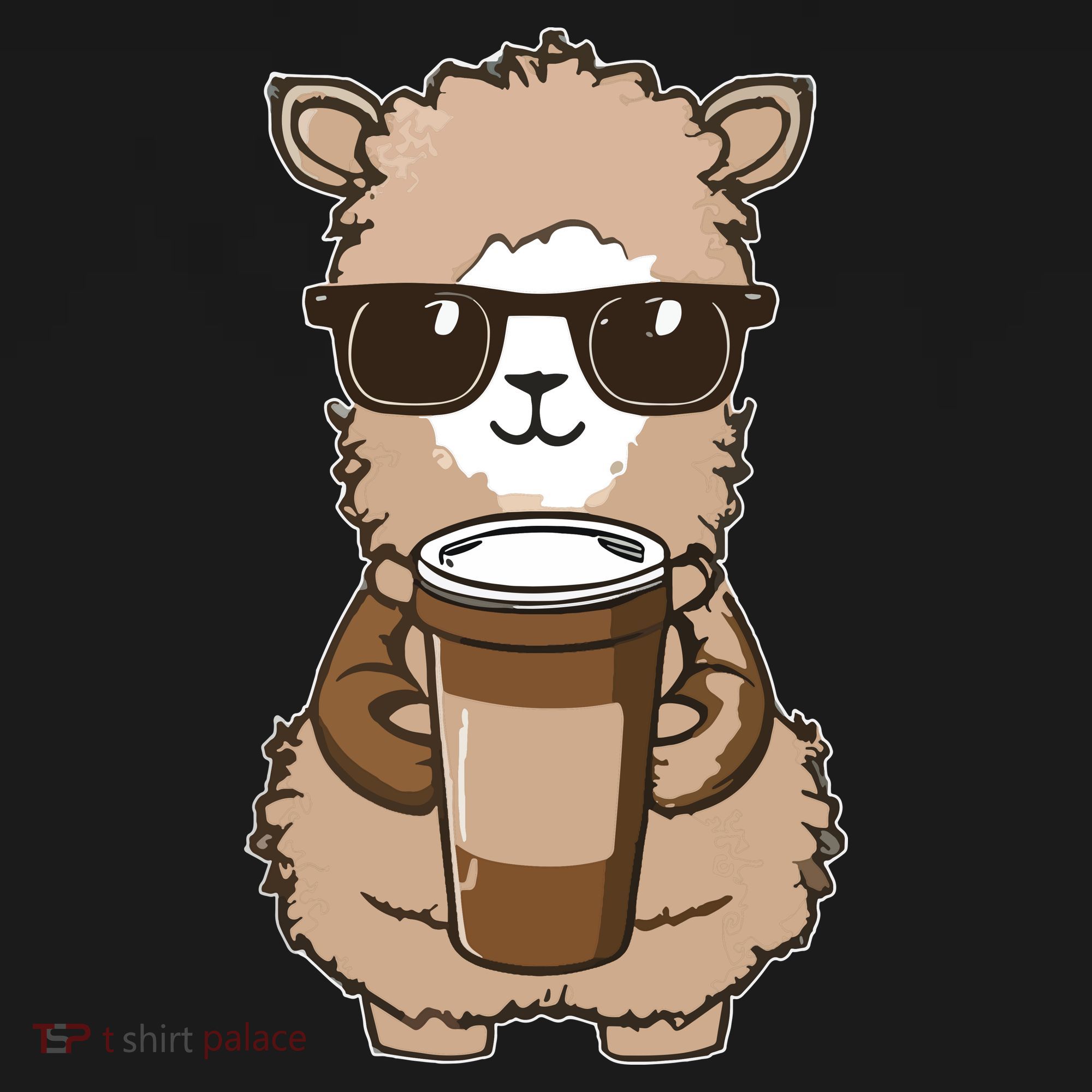 Alpaca Drinking Coffee Funny Llama And Coffee Lover Backpack