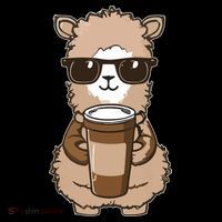 Alpaca Drinking Coffee Funny Llama And Coffee Lover Coaster thumb 2