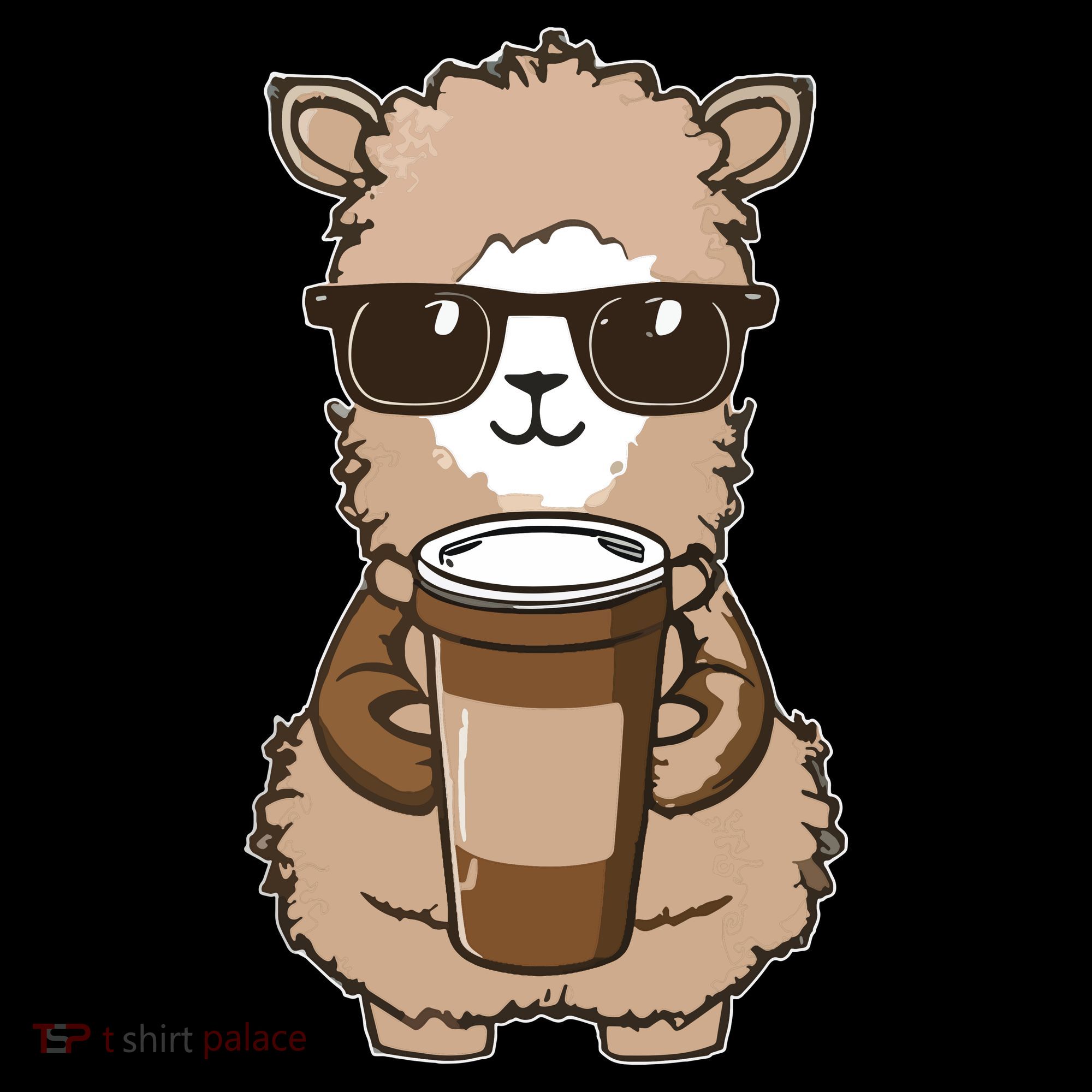Alpaca Drinking Coffee Funny Llama And Coffee Lover Toddler Hoodie
