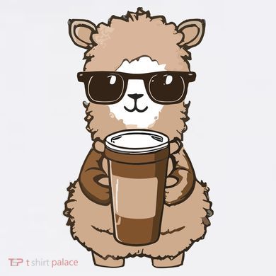 Alpaca Drinking Coffee Funny Llama And Coffee Lover Doggie Tank