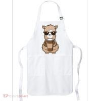 Alpaca Drinking Coffee Funny Llama And Coffee Lover Apron thumb 0