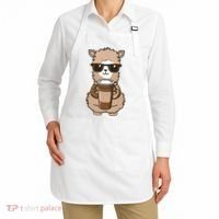Alpaca Drinking Coffee Funny Llama And Coffee Lover Apron thumb 2