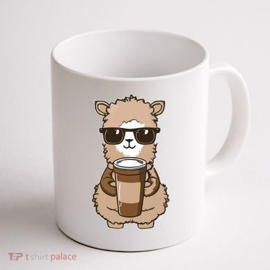Alpaca Drinking Coffee Funny Llama And Coffee Lover Coffee Mug back