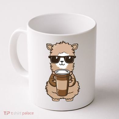 Alpaca Drinking Coffee Funny Llama And Coffee Lover Coffee Mug