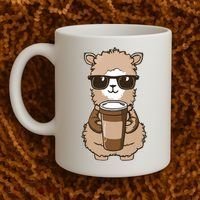 Alpaca Drinking Coffee Funny Llama And Coffee Lover Coffee Mug thumb 2