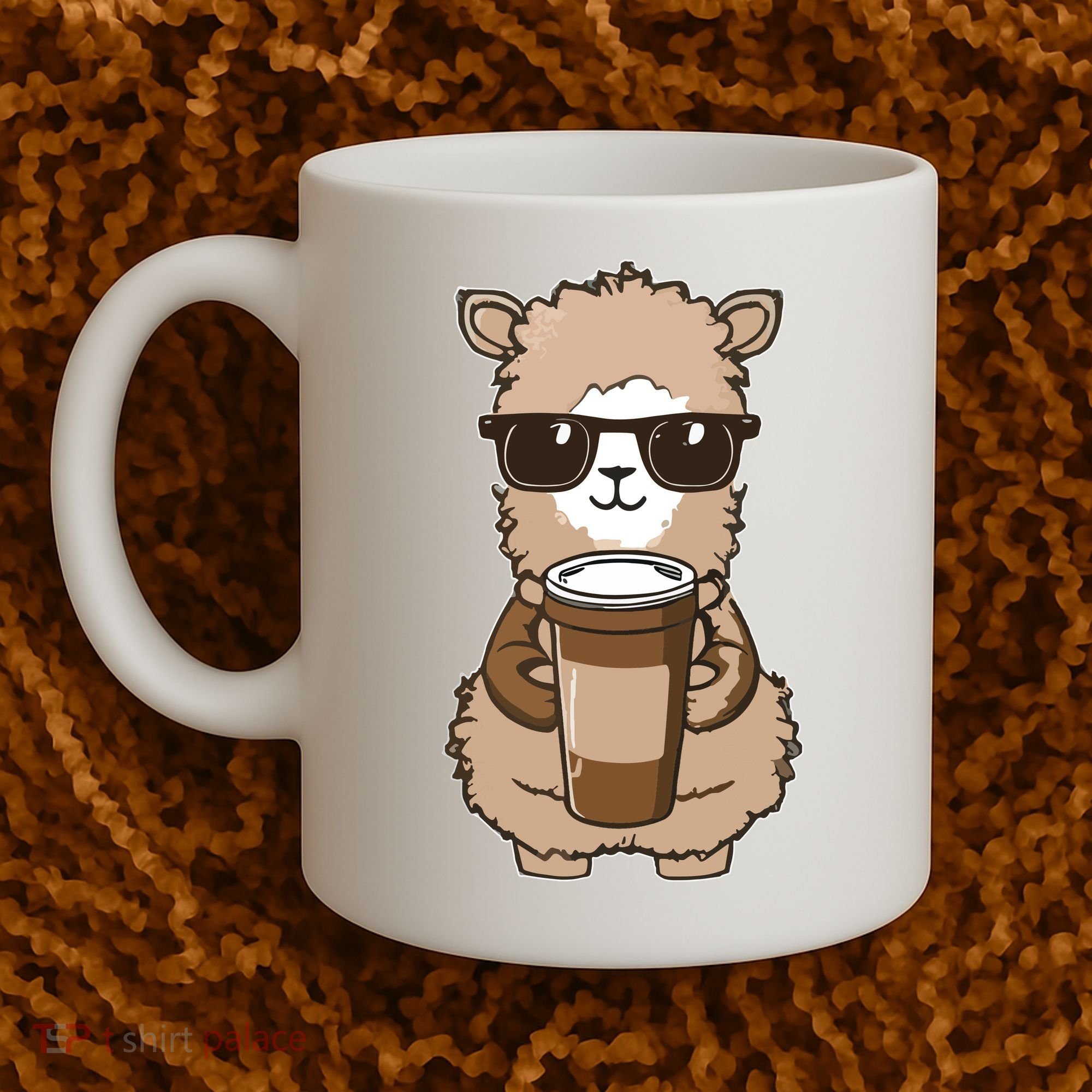 Alpaca Drinking Coffee Funny Llama And Coffee Lover Coffee Mug